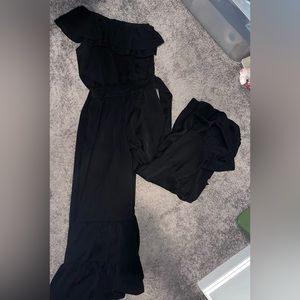 Women’s One Shoulder Wide Leg Black Jumpsuit